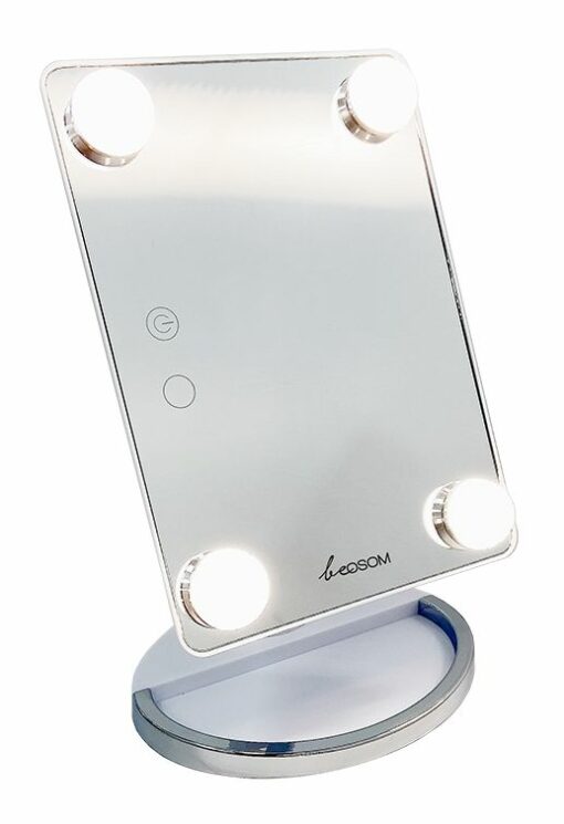 Pastatomas veidrodis su apšvietimu “Osom”, baltos spalvos, su baterijomis