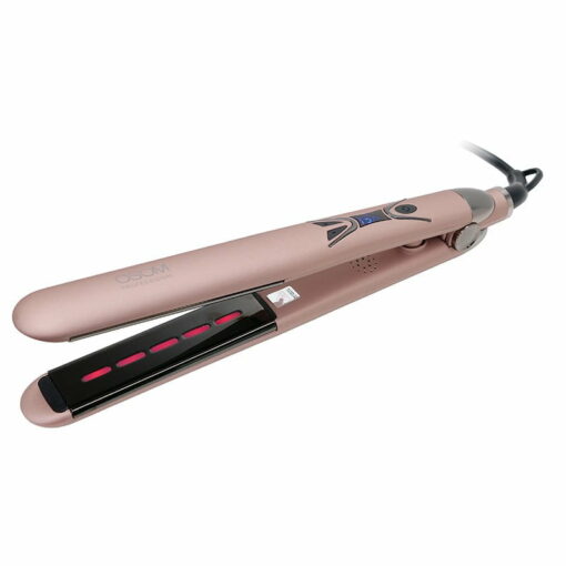 Plaukų tiesintuvas „OSOM Professional“, rožinės spalvos, su infraraudonaisiais spinduliais, 230C, 50W